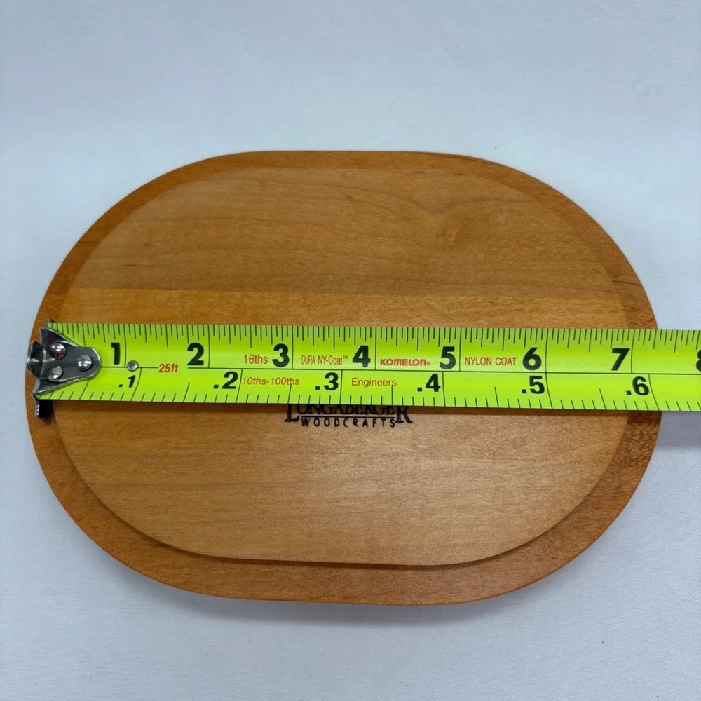 Longaberger Woodcrafts Oval Wooden Lid with Natural Knob Lid Only 8